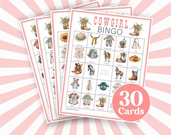 Cowgirl Bingo Game: Western Birthday Party, Baby Shower (Printable)