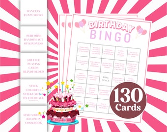 Teen Birthday Bingo Cards: Girls Party Game (Digital Download)