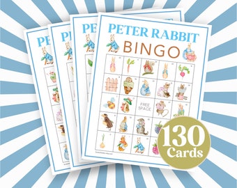 Peter Rabbit Bingo Game, Baby Shower, Classroom Activity (Digital Download)