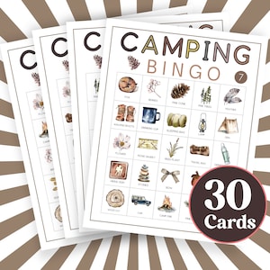 Jeu de vacances en famille dans le parc national, bingo pour s'amuser en famille dans les bois, fête de camping en montagne, bingo en famille au printemps, bingo pour les parcs et les loisirs B41