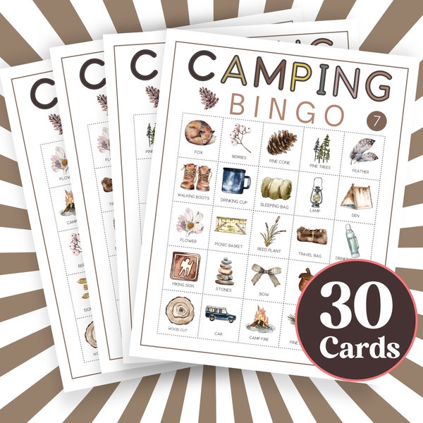 National Park Family Vacation Game, Woodland Family fun Bingo, Mountain Camping Party, Spring Family Bingo, Parks and Recreation Bingo B41