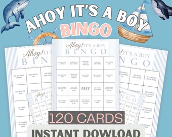 Its a Boy Baby Shower Bingo, Ahoy Funny Nautical Prediction Game, Little Sailor Party Cards, Things People Say Game