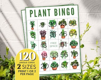 Plant Bingo Game: Fun Indoor Activity, 120 Unique Cards (PDF)