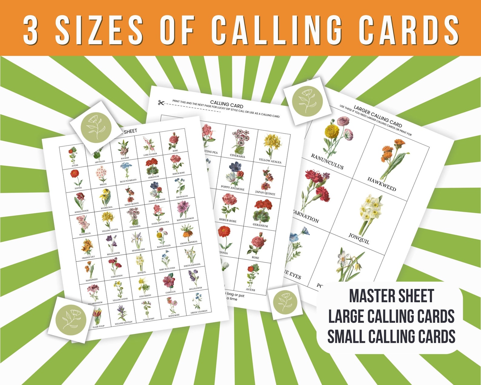 Plant Bingo Printable Cards, Botanical Flower Bingo Boards, Garden Flower B67 - Etsy