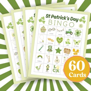 St Patricks Day Bingo, St Patty Bingo Cards, St Patricks Classroom Activity, Party Game Printable, Family Fun, Easy St Patricks Kids Game