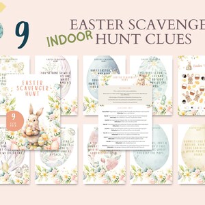 Indoor Easter Scavenger Hunt, Easter Hunt Clues Inside, Egg Treasure Hunt, Bunny Indoor Games, Activities for Kids, Clues included