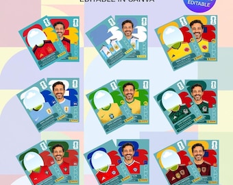 World Cup 2026 Sticker Template: Customizable Soccer Cards (Canva Editable) (Digital Download)