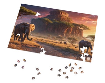 Dignity Rock Elephant Holzpuzzle, künstlerische DIY-Aktivität für achtsame Erwachsene und Kinder, Geschenk für Elefantenliebhaber, 30–1000 Teile
