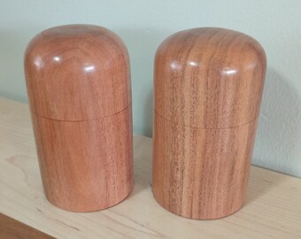 Turned boxes (pair), Patagonian Rosewood