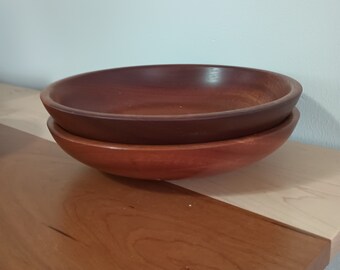 Pair of sapele (mahogany) bowls