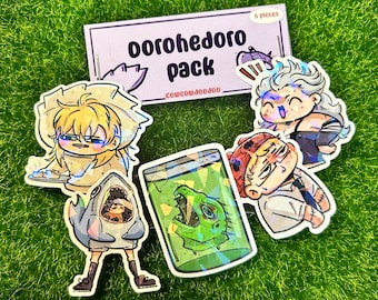 Dorohedoro-stickerpakket || Laptopsticker || Decoratie || Glitter || Anime-chibi