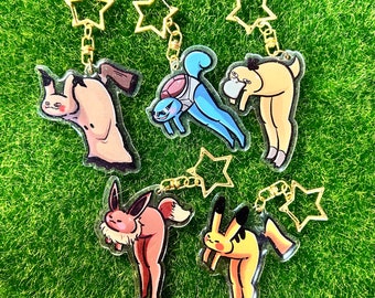 Cursed Pokemon double-sided charm keychains