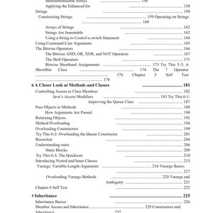 May include: A book cover with the title "A Closer Look at Methods and Classes" and the page numbers 181-187. The book is about Java programming and covers topics like access modifiers, overloading methods, and recursion.