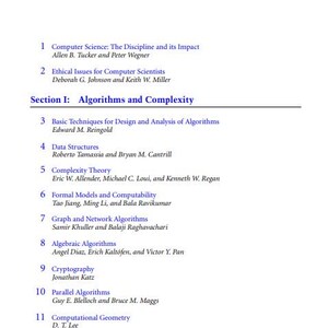 K&ouml;nnte beinhalten: Ein Inhaltsverzeichnis f&uuml;r ein Buch mit dem Titel "Algorithmen und Komplexit&auml;t". Das Buch ist in elf Abschnitte unterteilt, die jeweils einen Titel und die Namen der Autoren tragen, die zu diesem Abschnitt beigetragen haben.