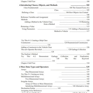 May include: A page from a Java programming textbook, titled "Java: A Beginner's Guide". The page covers topics like classes, objects, methods, arrays, and data types. The page numbers are visible, starting at 99 and ending at 149.