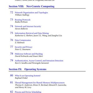 K&ouml;nnte beinhalten: Ein Schwarzwei&szlig;bild einer Buchkapitelliste mit blauem Text. Die Kapitelliste ist f&uuml;r ein Buch mit dem Titel "Graphische Modelle f&uuml;r probabilistisches und kausales Schlie&szlig;en" und "Netz-zentriertes Computing". Die Liste enth&auml;lt Kapitel zu Themen wie "Robotik", "Netzwerkorganisation und -topologien", "Routing-Protokolle", "Netzwerk- und Internetsicherheit", "Informationsabruf und Data Mining", "Datenkompression", "Sicherheit und Datenschutz", "Schadsoftware und Hacking", "Authentifizierung, Zugriffskontrolle und Intrusion Detection", "Was ist ein Betriebssystem?", "Thread-Management f&uuml;r Shared-Memory-Multiprozessoren", "Prozess- und Ger&auml;teplanung" und "Echtzeit- und eingebettete Systeme".