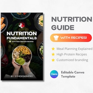Nutrition Guide Canva Template: High Protein Recipes & Meal Plans