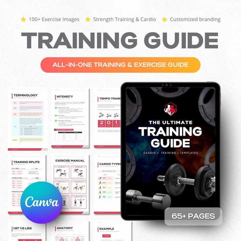 All-in-one Fitness Training Guide Template, Fitness Library Manual, Ebook With Images ...