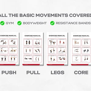 Exercise Workout Template, Gym Fitness Library Guide, Manual, Ebook ...