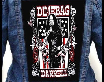 Vintage-Inspired Sublimated Iron-On Backpatch: Iconic Tribute to Dimebag Darrell