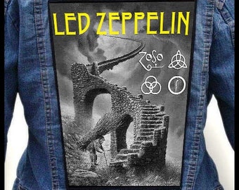 Vintage-Inspired Sublimated Iron-On Backpatch: Iconic Tribute to Led Zeppelin Stairway To Heaven 2