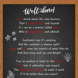 New Business - Carte de voeux poétique personnalisée
