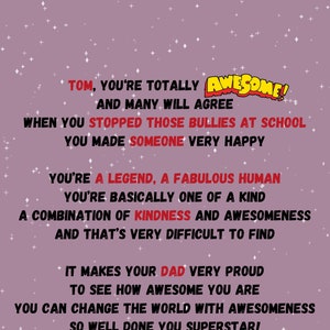 Totally Awesome - Carte de voeux poétique personnalisée