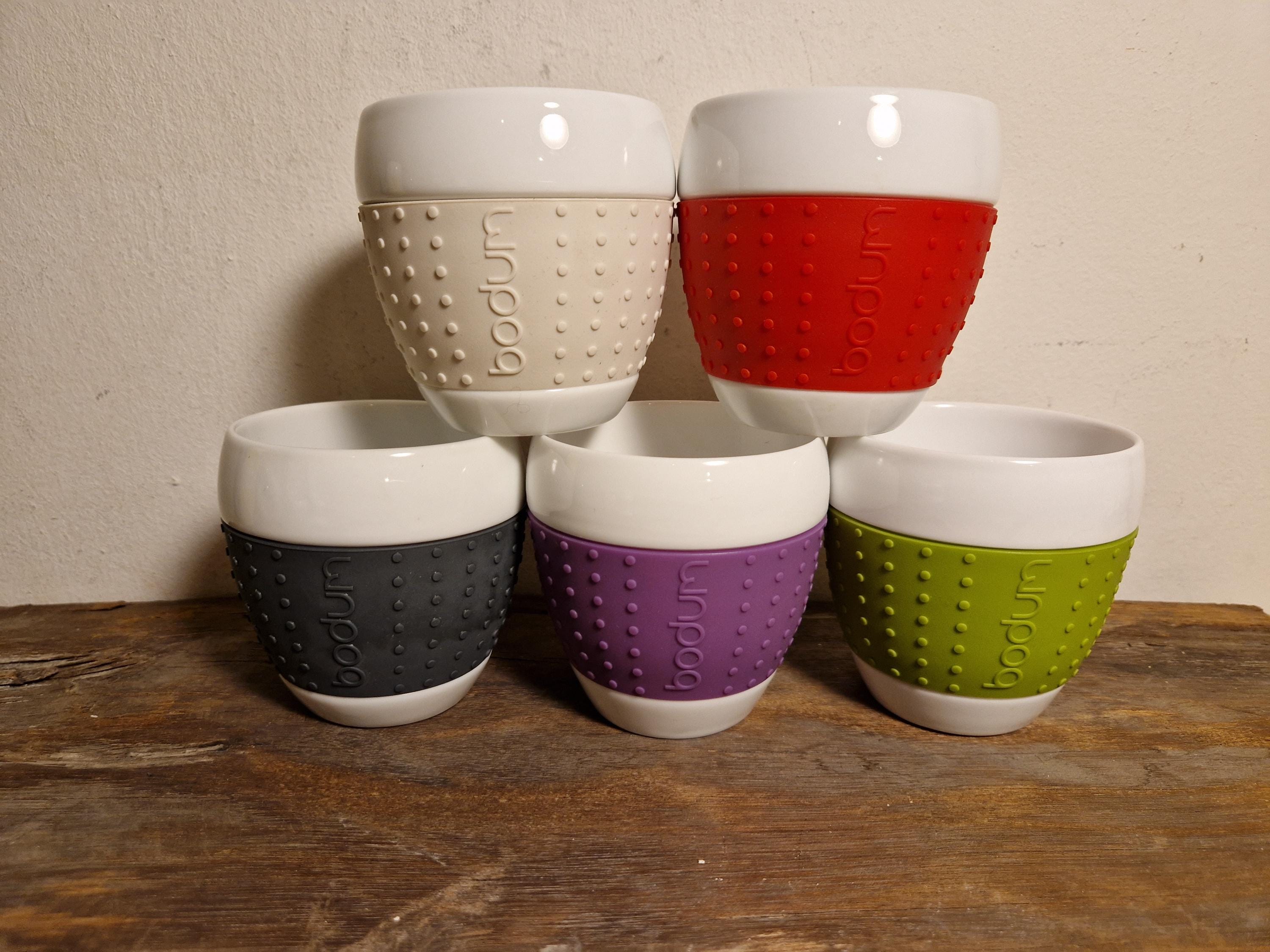 Bodum Pavina Coffee and Espresso Mugs, Porcelain With Silocone Band, Grey,  Red, Orange, Green in Very Good Condition. Koziol Mugs Blue. - Etsy Israel