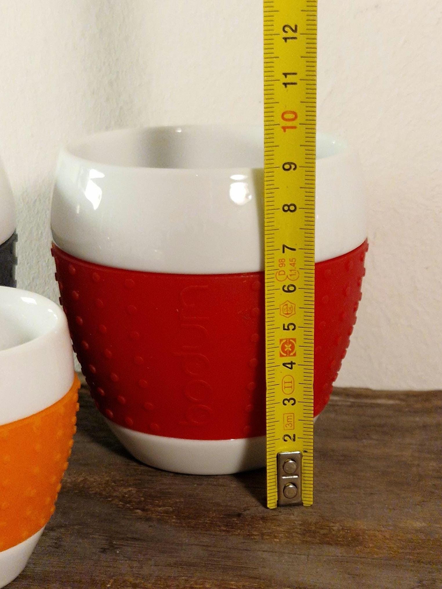 Bodum Pavina Coffee and Espresso Mugs, Porcelain With Silocone Band, Grey,  Red, Orange, Green in Very Good Condition. Koziol Mugs Blue. - Etsy Israel