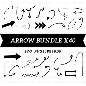 Arrow SVG Bundle Hand Drawn Arrows SVG Cut Files Cricut Arrow Bundle Right Arrow svg Left Arrow svg Up arrow svg Down arrow SVG file design