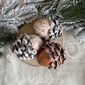 Christmas Tree Ornament | Pinecone Acorn | Rustic Woodland Decoration | Handmade Winter Decor | Holiday Hanging Ornament Woodland Acorn