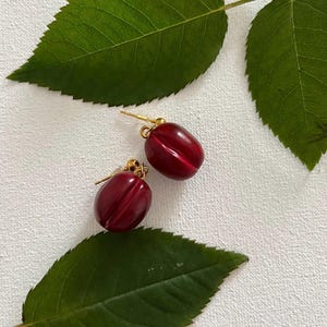 Cherry dangle earrings | Summer earrings | Polymer clay berry earrings | unique gift | natural style | food earrings | handmade earrings