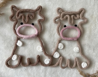 Decoração de parede fofa de vaca das Terras Altas, enfeite de parede para quarto de bebê, decoração de quarto de bebê com animais de fazenda, presente para bebê