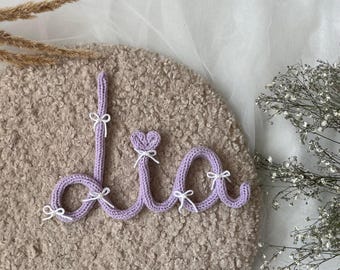 Personalisiertes Namensschild aus Draht für Baby & Kinder Deko mit Schleifen