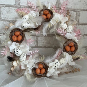 ¡Hola primavera! Corona de Pascua para puerta Corona de primavera, Decoración de primavera, Decoración de Pascua para el hogar Decoración de puerta de entrada Decoración de Pascua Decoraciones de Pascua