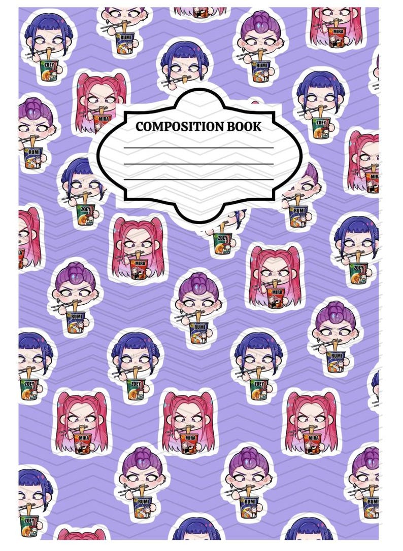 Digital Custom Sticker Composition Notebook Cover Printable Notebook ...