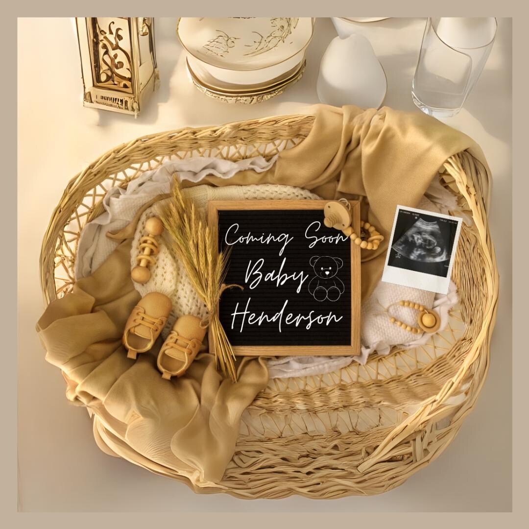 Digital Pregnancy Announcement for Social Media, Instant Download