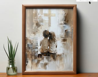 Blessed Childhood Christian Art Print: Jesus with Children (Digital Download)