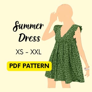 Patron de couture de robe nuisette : style cottagecore fluide (téléchargement numérique PDF, TP-XXL)