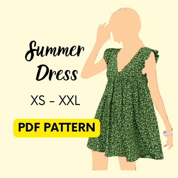 Babydoll Smock Dress Sewing Pattern: Flowy Cottagecore Style (PDF Digital Download, XS-XXL) - Etsy Israel Babydoll Smock Dress Sewing Pattern: Flowy Cottagecore Style (PDF Digital Download, XS-XXL) - Etsy Israel