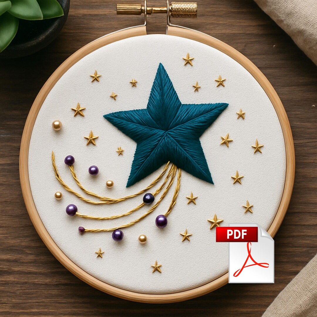 Weihnachtsstern Stickmuster, Anleitung fr die Weihnachtszeit (PDF  Download) - Etsy.de