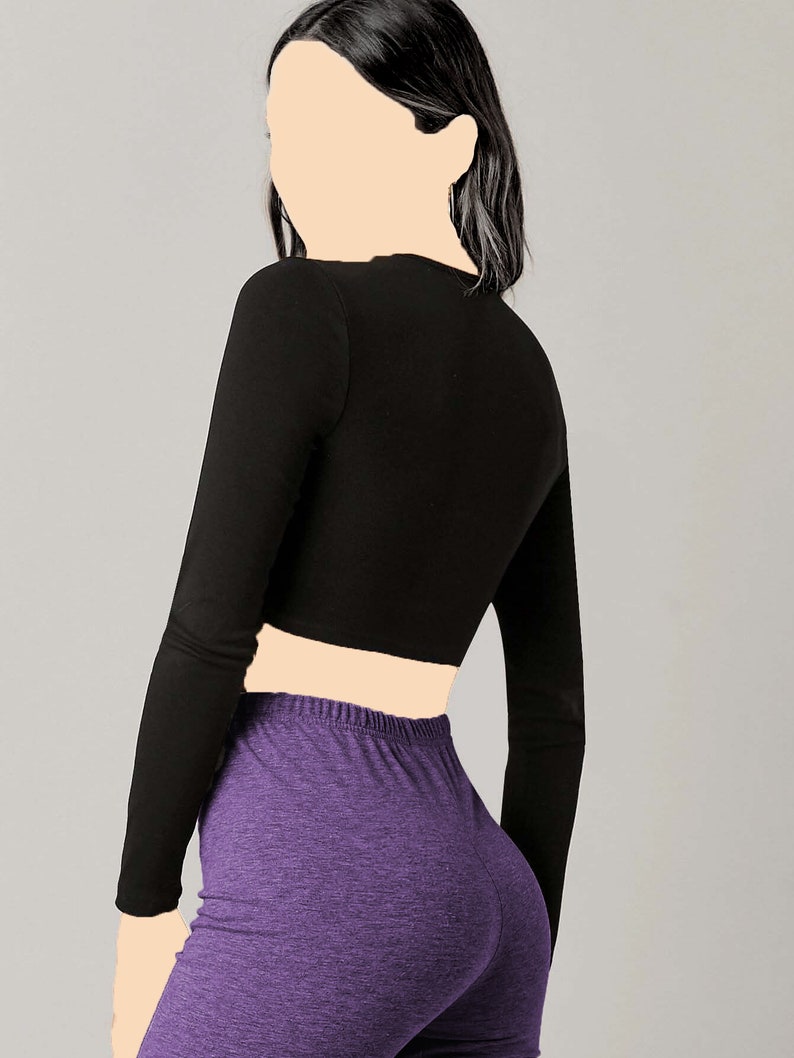 Fitted Crop Top Sewing Pattern | Long Sleeve Top Pattern | Women's Top ...