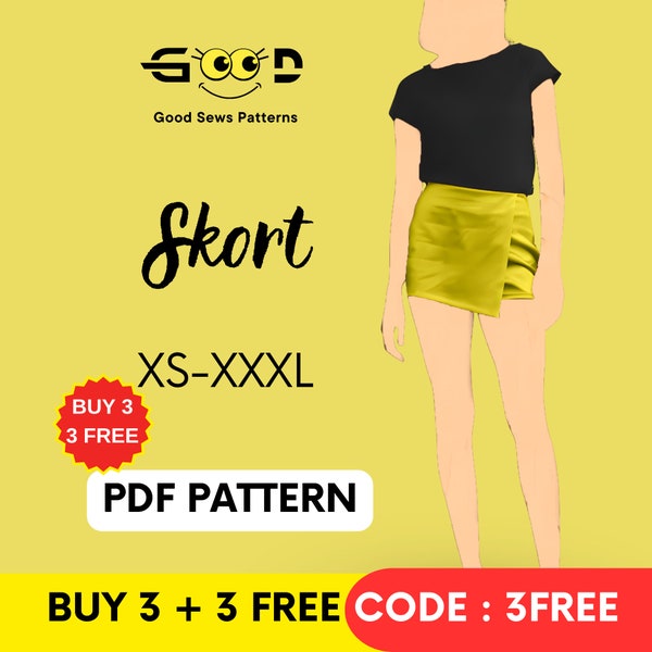 Skort Sewing Pattern | Create Stylish Skirt & Shorts Combo | Beginner-Friendly Tutorial | XS-XXL | Instant Download