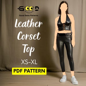 Leather Corset Top Sewing Pattern: Lace-up Bustier (XS-XL) (Digital PDF)