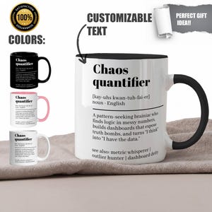 Tazza "Quantificatore del Caos" | Regalo divertente per data scientist o esperti di fogli di calcolo | Tazza da caffè per analisti | Collega d'ufficio | Regalo per contabili o ingegneri