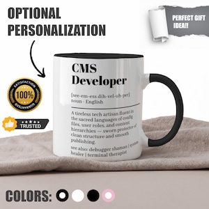 CMS Developer Mug | Funny Gift for Web Developers and Content Managers | Coding Coffee Cup for Tech Office Coworkers | Programmer Office Mug