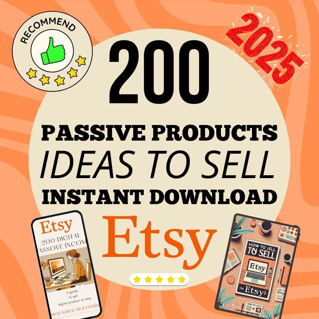 200 DIGITAL Products Ideas 2025, Etsy Digital Downloads, Passive Income ...