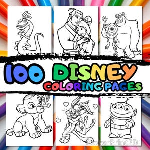 100 CARTOON MIX Malvorlagen / ausdruckbare Malvorlagen / Geburtstagsmalvorlagen / Malvorlagen für Geburtstagspartys / Malbuchseiten pdf / Seiten für Kinder