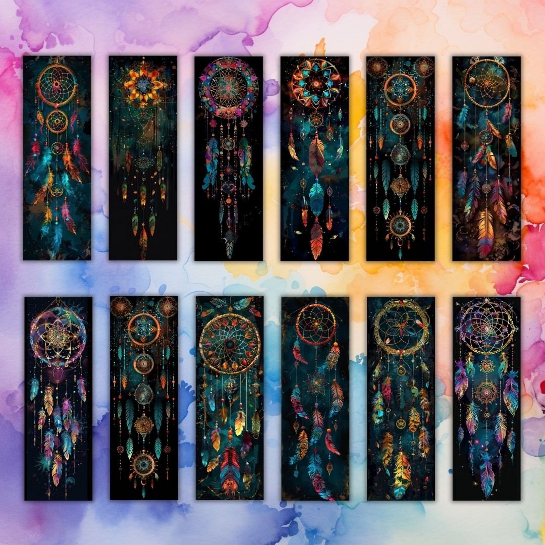 50 DREAMCATCHER Printable Bookmarks/ Digital Bookmark/ Design Bookmarks ...