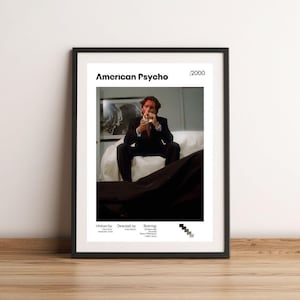 AMERICAN PSYCHO Movie Poster, American Psyco Poster Printed, Movie Posters Art, Poster Wall Art Vintage Retro Art Print